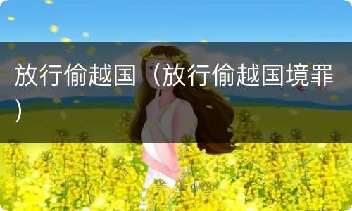 放行偷越国（放行偷越国境罪）