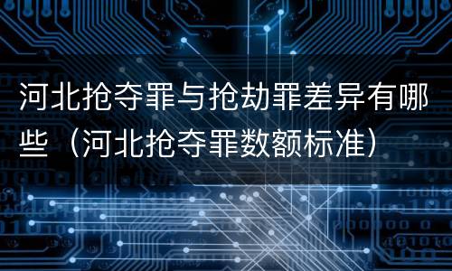 河北抢夺罪与抢劫罪差异有哪些（河北抢夺罪数额标准）