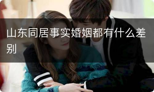 山东同居事实婚姻都有什么差别