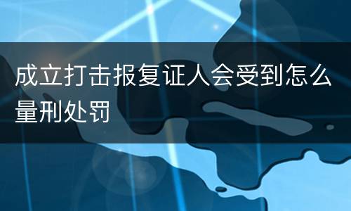 成立打击报复证人会受到怎么量刑处罚