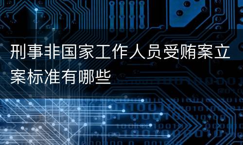 刑事非国家工作人员受贿案立案标准有哪些