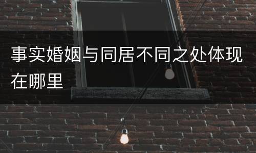 事实婚姻与同居不同之处体现在哪里