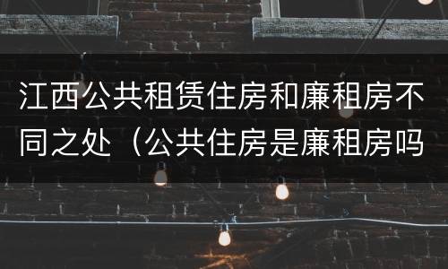 江西公共租赁住房和廉租房不同之处（公共住房是廉租房吗）