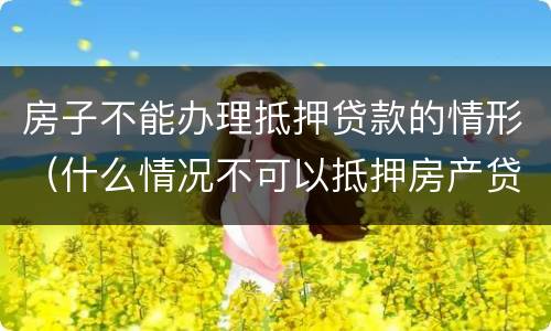 房子不能办理抵押贷款的情形（什么情况不可以抵押房产贷款）