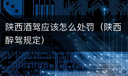 陕西酒驾应该怎么处罚（陕西醉驾规定）