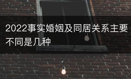 2022事实婚姻及同居关系主要不同是几种