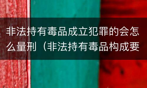 非法持有毒品成立犯罪的会怎么量刑（非法持有毒品构成要件）
