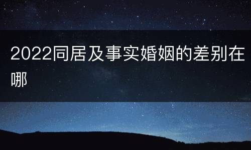2022同居及事实婚姻的差别在哪