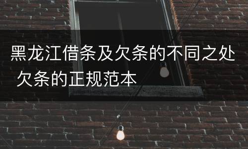 黑龙江借条及欠条的不同之处 欠条的正规范本