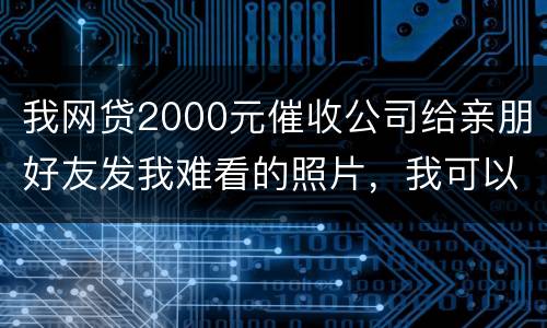 我网贷2000元催收公司给亲朋好友发我难看的照片，我可以维护吗