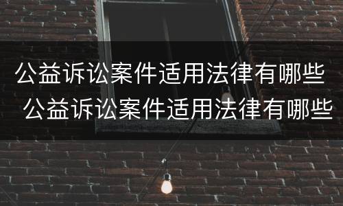 公益诉讼案件适用法律有哪些 公益诉讼案件适用法律有哪些规定