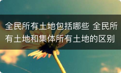 全民所有土地包括哪些 全民所有土地和集体所有土地的区别