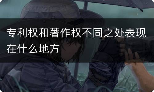 专利权和著作权不同之处表现在什么地方
