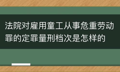 法院对雇用童工从事危重劳动罪的定罪量刑档次是怎样的