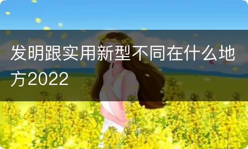 发明跟实用新型不同在什么地方2022