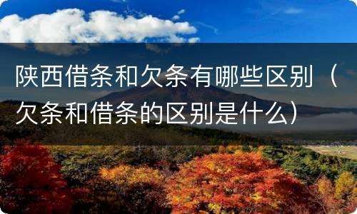 陕西借条和欠条有哪些区别（欠条和借条的区别是什么）