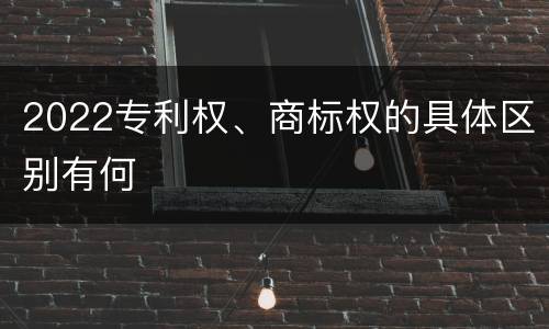 2022专利权、商标权的具体区别有何