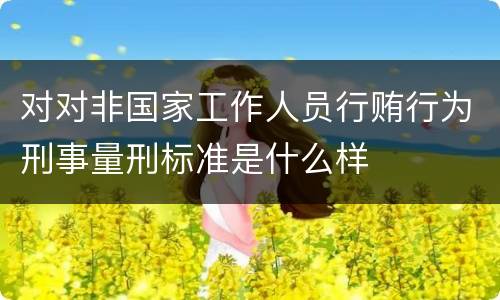 对对非国家工作人员行贿行为刑事量刑标准是什么样
