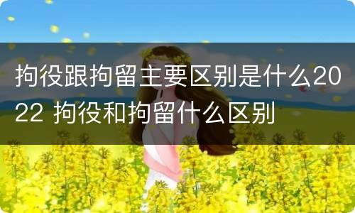 拘役跟拘留主要区别是什么2022 拘役和拘留什么区别
