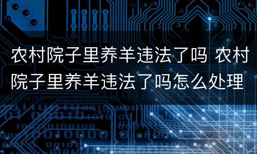 农村院子里养羊违法了吗 农村院子里养羊违法了吗怎么处理
