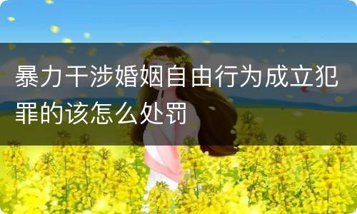 暴力干涉婚姻自由行为成立犯罪的该怎么处罚