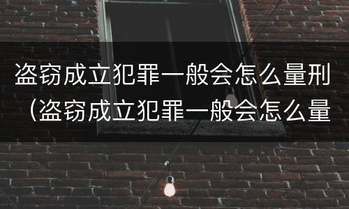 盗窃成立犯罪一般会怎么量刑（盗窃成立犯罪一般会怎么量刑呢）