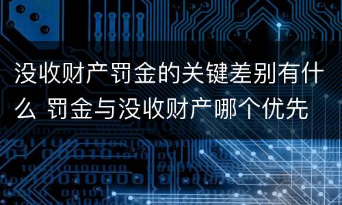 没收财产罚金的关键差别有什么 罚金与没收财产哪个优先