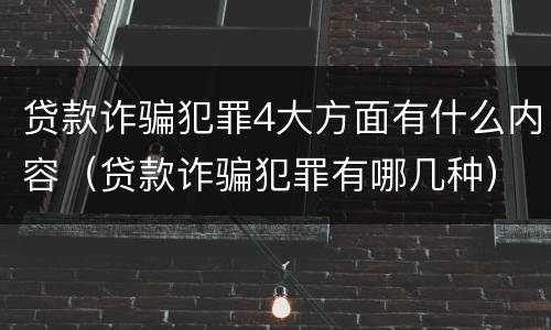 贷款诈骗犯罪4大方面有什么内容（贷款诈骗犯罪有哪几种）