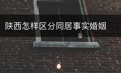 陕西怎样区分同居事实婚姻