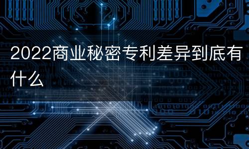 2022商业秘密专利差异到底有什么