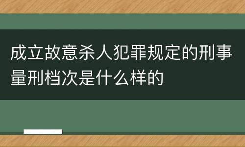 成立故意杀人犯罪规定的刑事量刑档次是什么样的