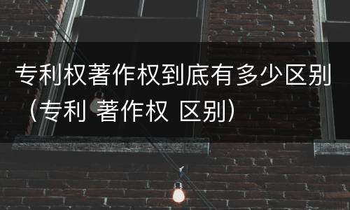 专利权著作权到底有多少区别（专利 著作权 区别）