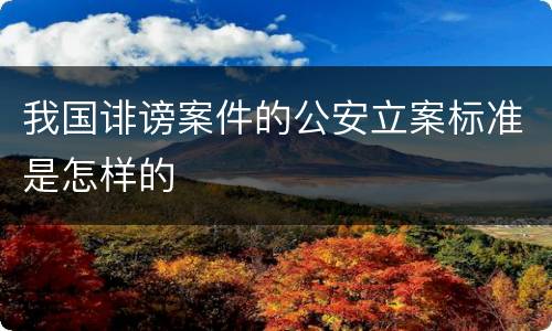 我国诽谤案件的公安立案标准是怎样的