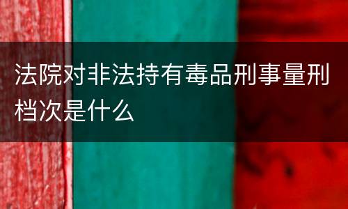 法院对非法持有毒品刑事量刑档次是什么