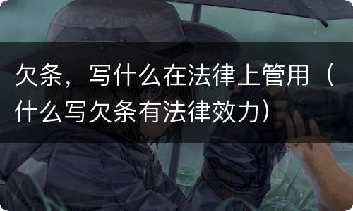 欠条，写什么在法律上管用（什么写欠条有法律效力）