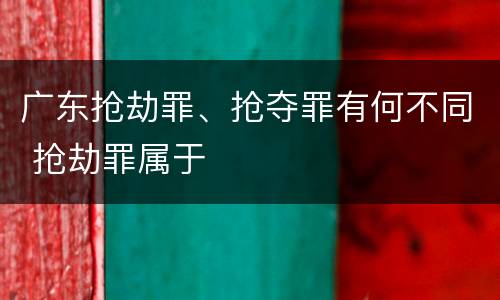 广东抢劫罪、抢夺罪有何不同 抢劫罪属于