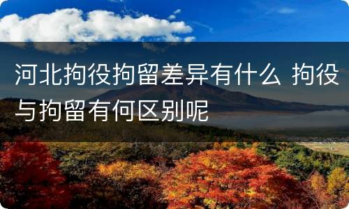 河北拘役拘留差异有什么 拘役与拘留有何区别呢