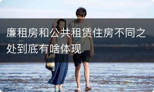 廉租房和公共租赁住房不同之处到底有啥体现