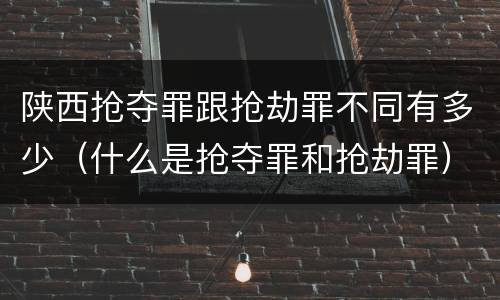 陕西抢夺罪跟抢劫罪不同有多少（什么是抢夺罪和抢劫罪）