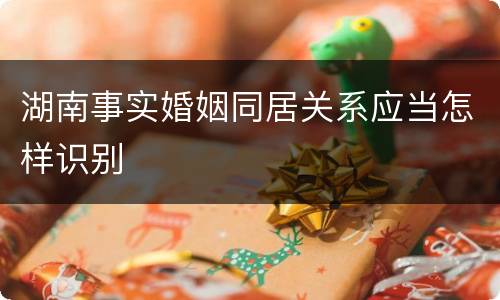 湖南事实婚姻同居关系应当怎样识别