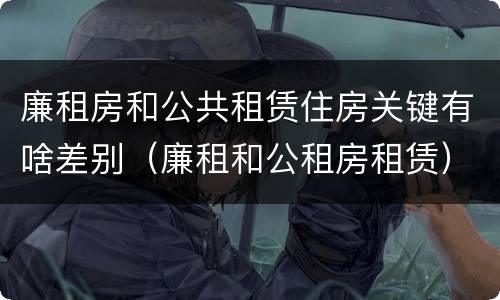 廉租房和公共租赁住房关键有啥差别（廉租和公租房租赁）