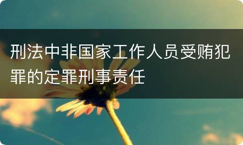 刑法中非国家工作人员受贿犯罪的定罪刑事责任
