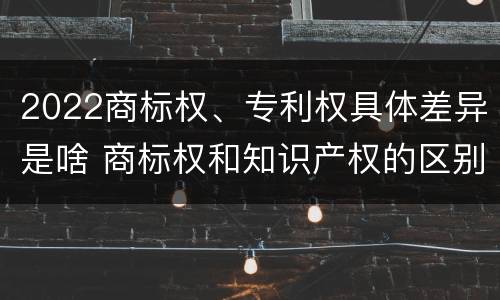 2022商标权、专利权具体差异是啥 商标权和知识产权的区别