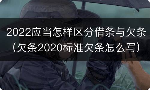 2022应当怎样区分借条与欠条（欠条2020标准欠条怎么写）