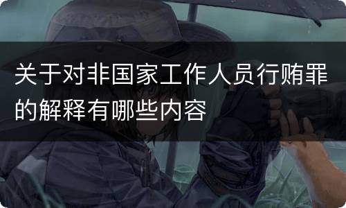 关于对非国家工作人员行贿罪的解释有哪些内容