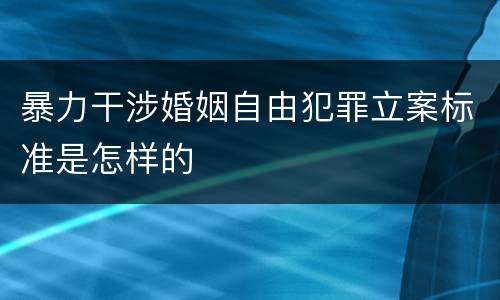 暴力干涉婚姻自由犯罪立案标准是怎样的