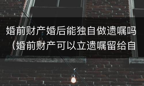 婚前财产婚后能独自做遗嘱吗（婚前财产可以立遗嘱留给自己家人吗）