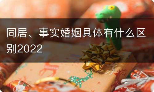 同居、事实婚姻具体有什么区别2022