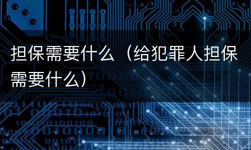 担保需要什么（给犯罪人担保需要什么）