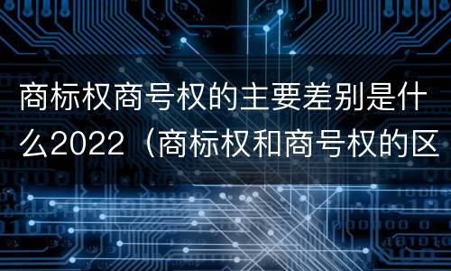 商标权商号权的主要差别是什么2022（商标权和商号权的区别）